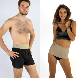 🇫🇷 Bandeau Stomie Polyvalent – Quotidien & Bain – Beige