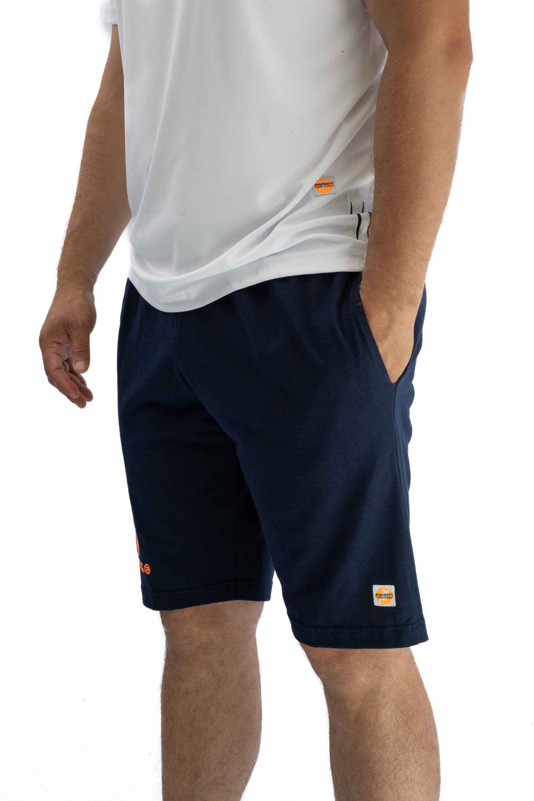 Bermuda Homme – Park B – Bleu Marine / Orange Fluo – Image 5