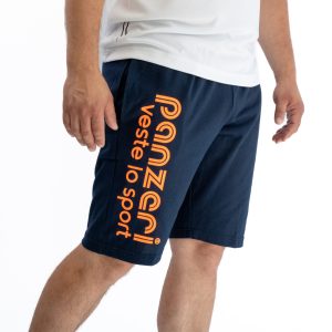 Bermuda Homme – Park B – Bleu Marine / Orange Fluo