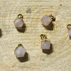 Pendentif en Quartz rose à facette