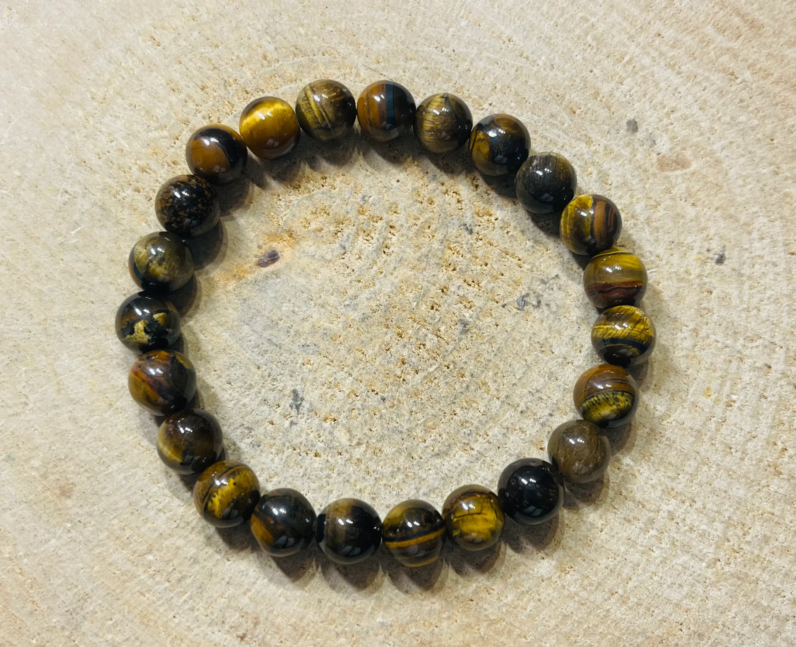 Lot de 5 Bracelets de perles en pierre naturelle en Oeil de tigre en 8 mm (48)