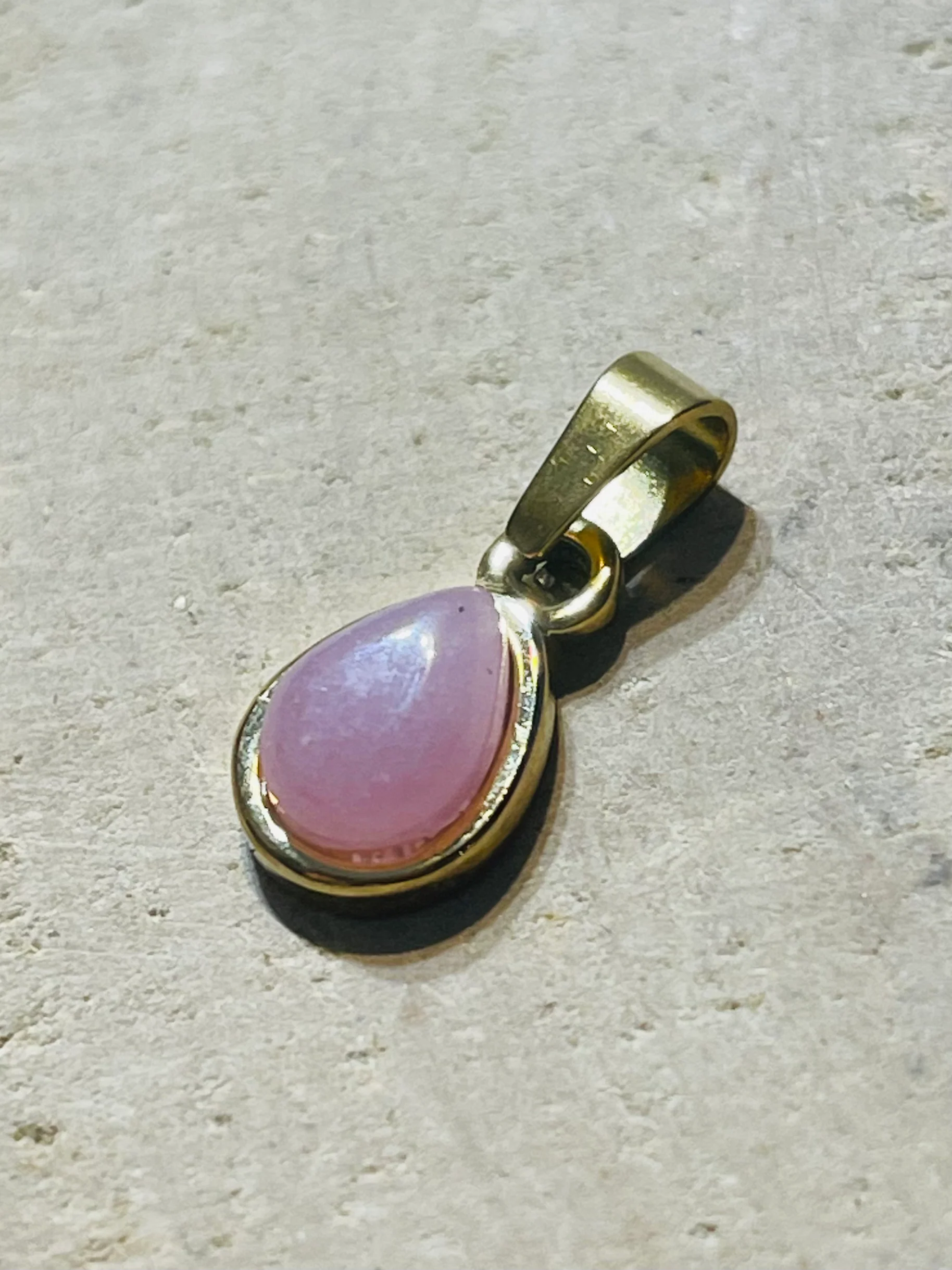 Pendentif goutte d’eau en Quartz rose – Image 4