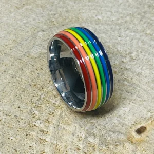 Bague arc en ciel LGBT, Taille 55