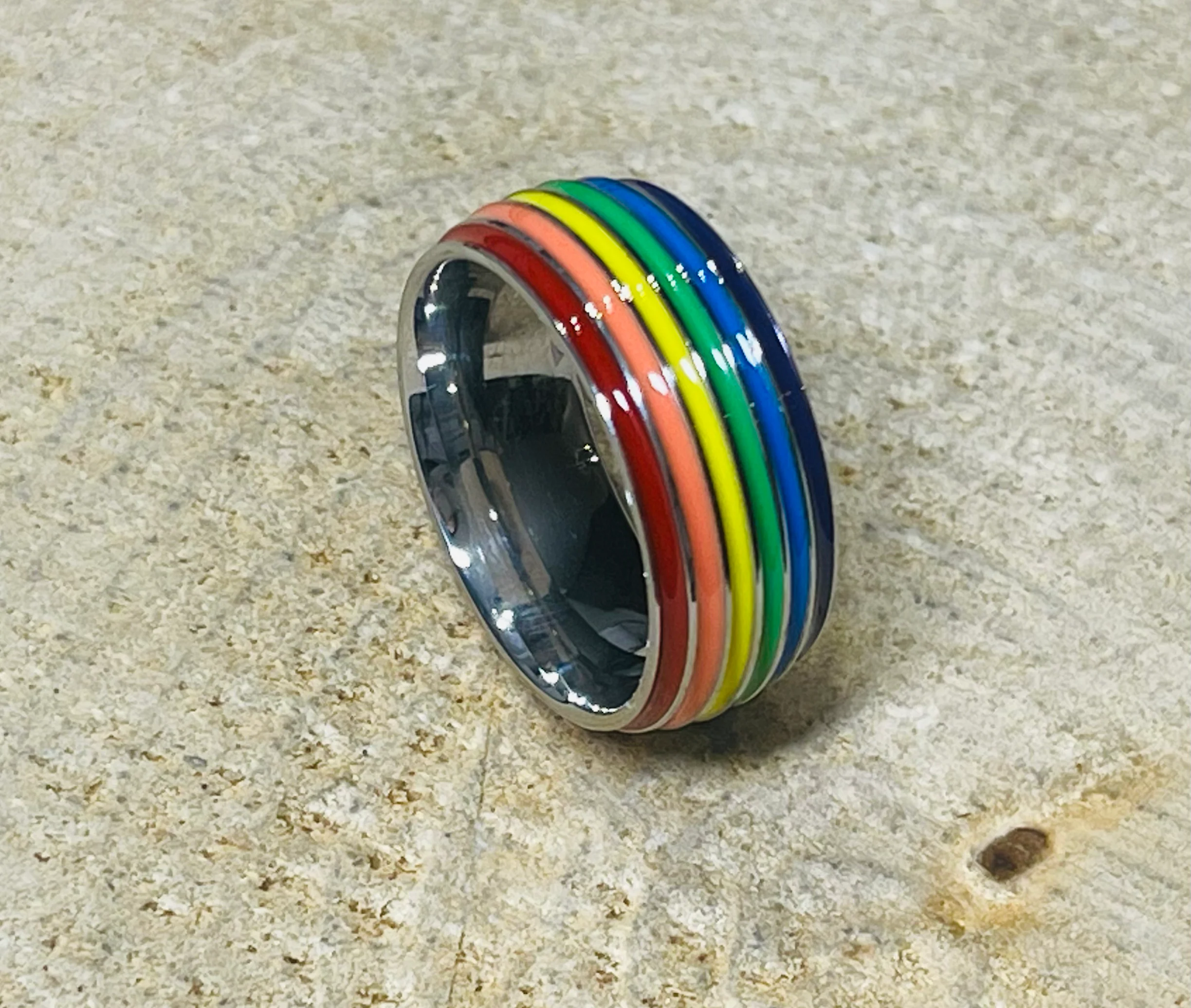 Bague arc en ciel LGBT, Taille 55