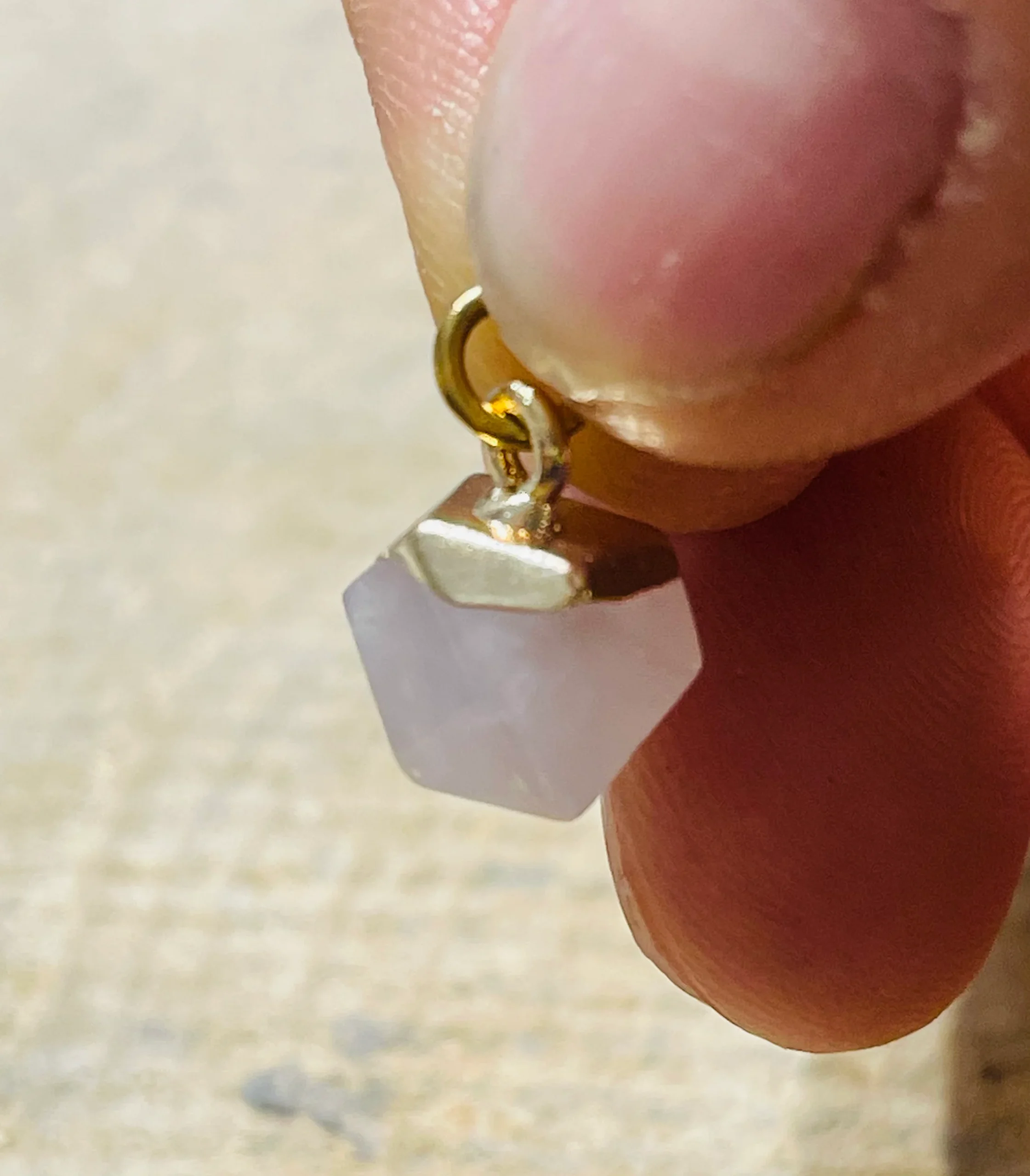 Pendentif en Quartz rose à facette – Image 3