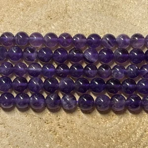 Perles en pierre naturelle en Améthyste en 6 mm