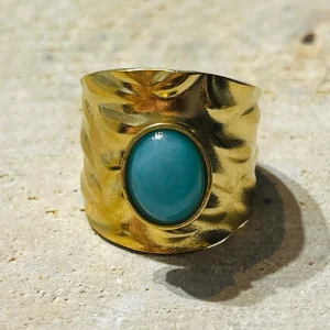 Bague sertie d´une Amazonite, taille réglable