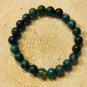 Lot de 5 Bracelets en perles naturelles en Agate Mousse 8 mm (46)