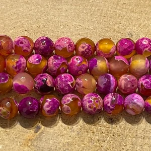 Perles en pierre naturelle en Agate rose facettée en 8 mm