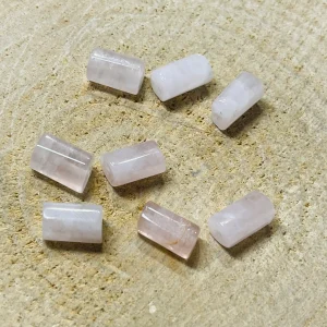 Lot de 5 Perles naturelles tubes en Quartz rose