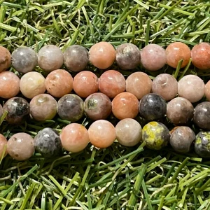 Perles en pierre naturelle en Jaspe Fleur de Prunier en 6 mm