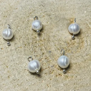 Lot de de 5 Breloques en Perle naturelle de Culture difforme en 8-9 mm