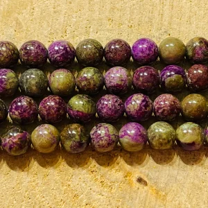 Perles naturelles en Atlantisite en 8 mm