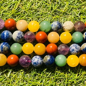 Fil de Perles en pierre naturelle 7 Chakras en 10 mm