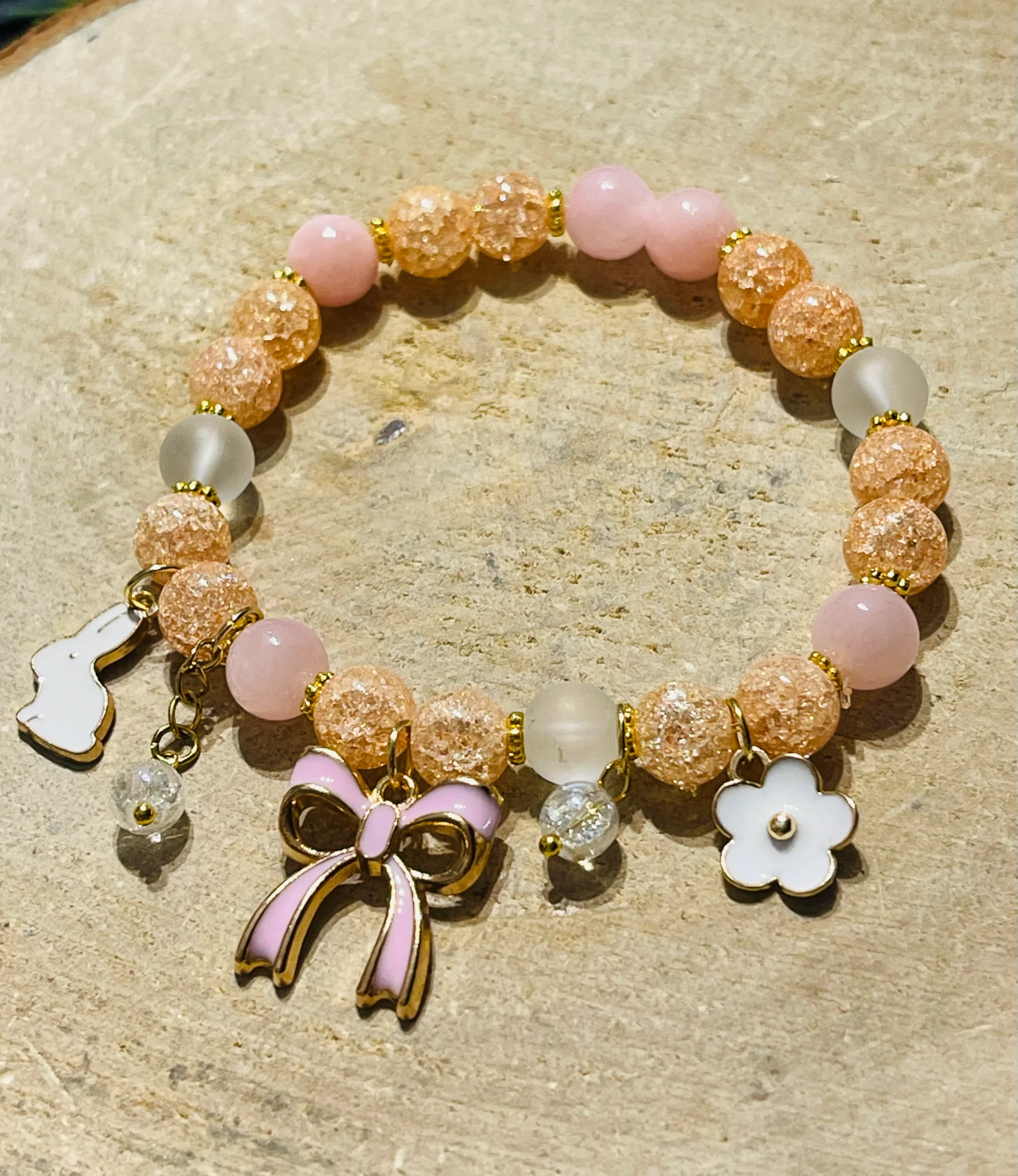 Lot de 5 Bracelets de perles en pierre naturelle en Jade et breloques (100) – Image 3