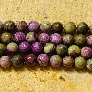 Perles naturelles en Atlantisite en 6 mm