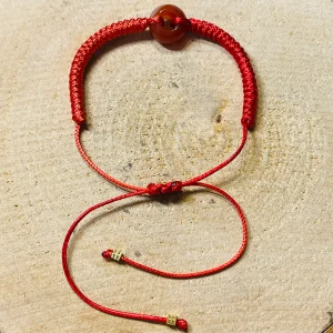 Lot de 5 Bracelets réglables en perle naturelle en Cornaline (44)