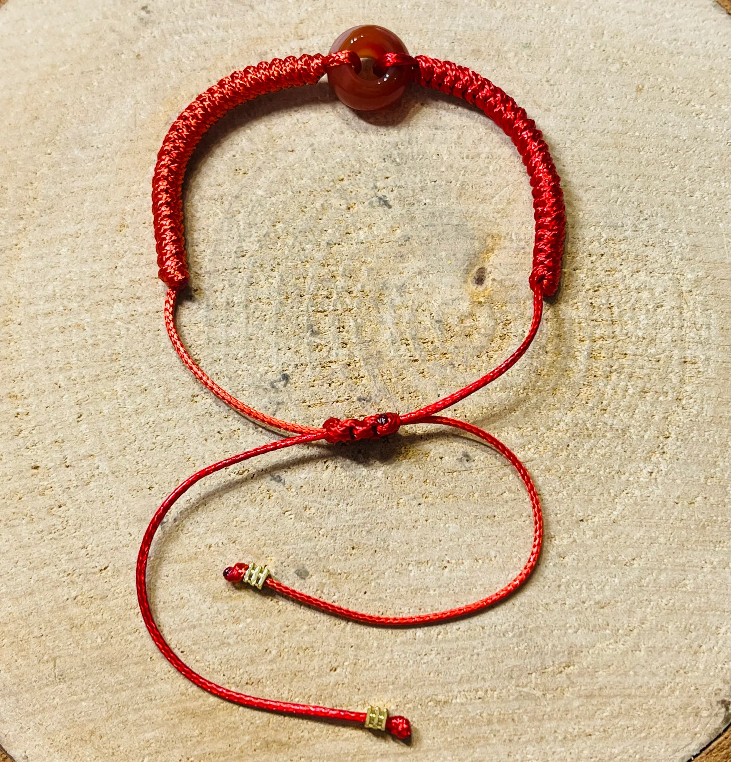 Lot de 5 Bracelets réglables en perle naturelle en Cornaline (44)