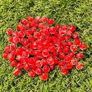 Lot de Perles Lumineuses en verre rouges 8 mm pour bracelet