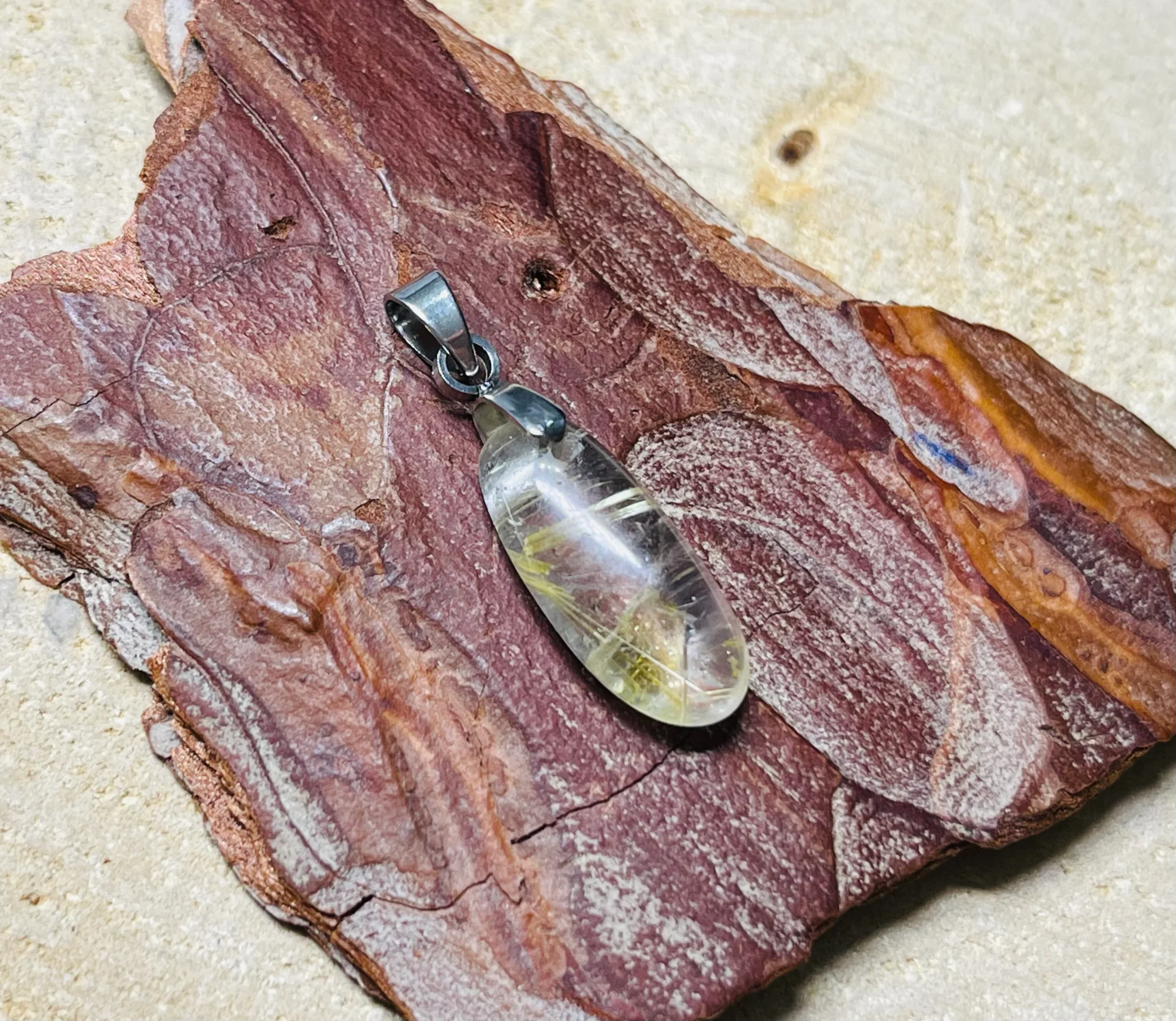 Pendentif en Quartz rutile doré au choix – Image 4
