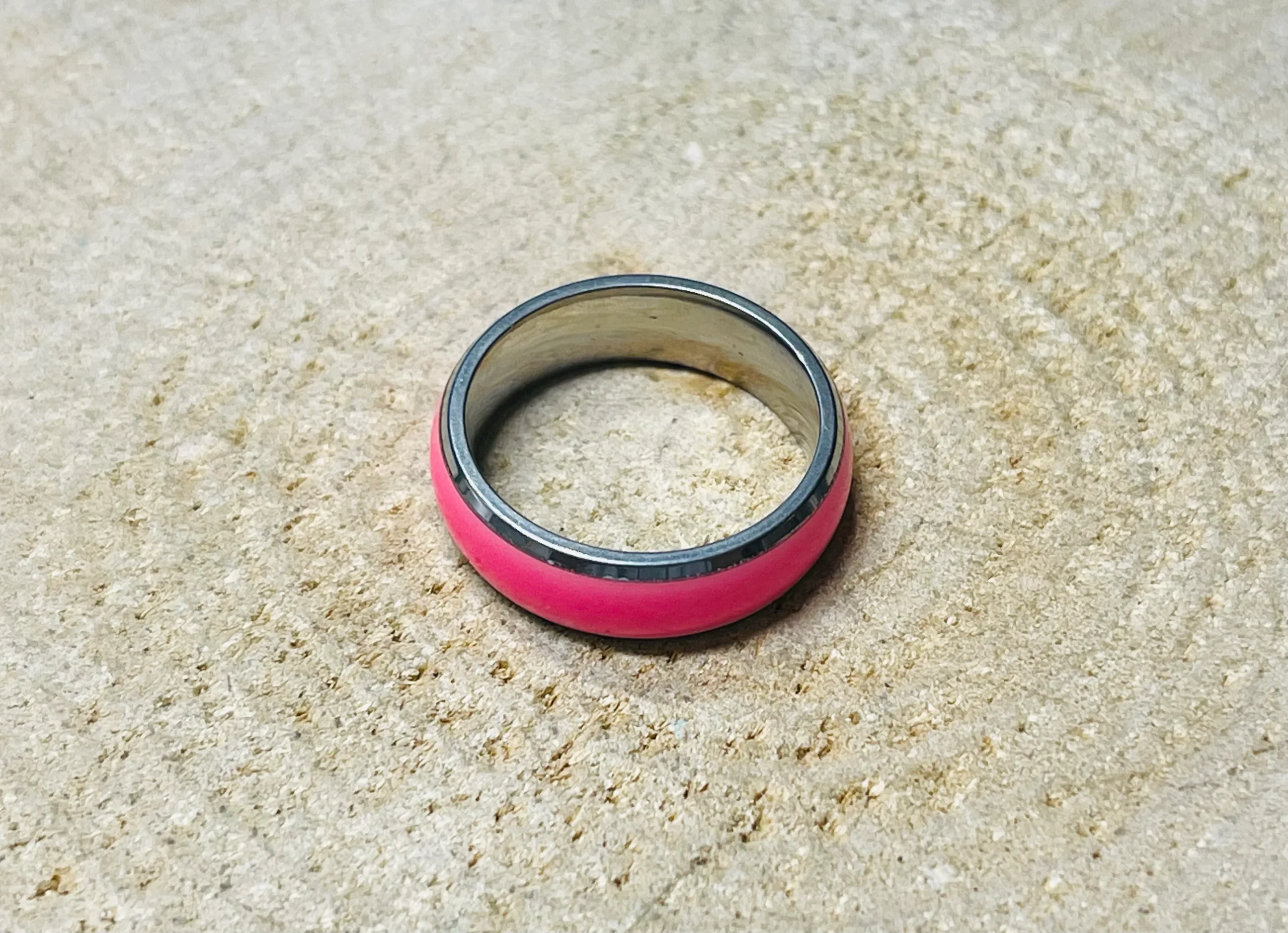 Bague phosphorescente rose en Acier, taille 53 – Image 4