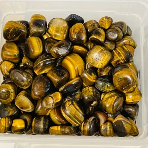 Lot de 5 pierres roulées naturelles en Oeil de tigre