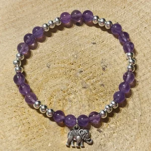 Lot de 5 Bracelets en perles naturelles en Améthyste et ganesh (17)