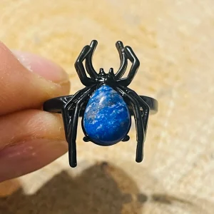 Bague Araignée en Lapis-lazuli , Taille 53-59 (réglable)