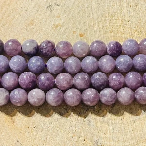 Perles en pierre naturelle en Lépidolite en 8 mm