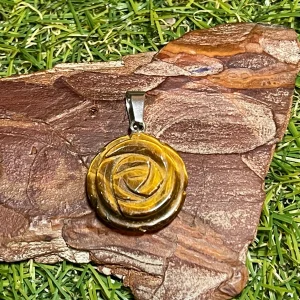 Pendentif Fleur en Å’il de tigre