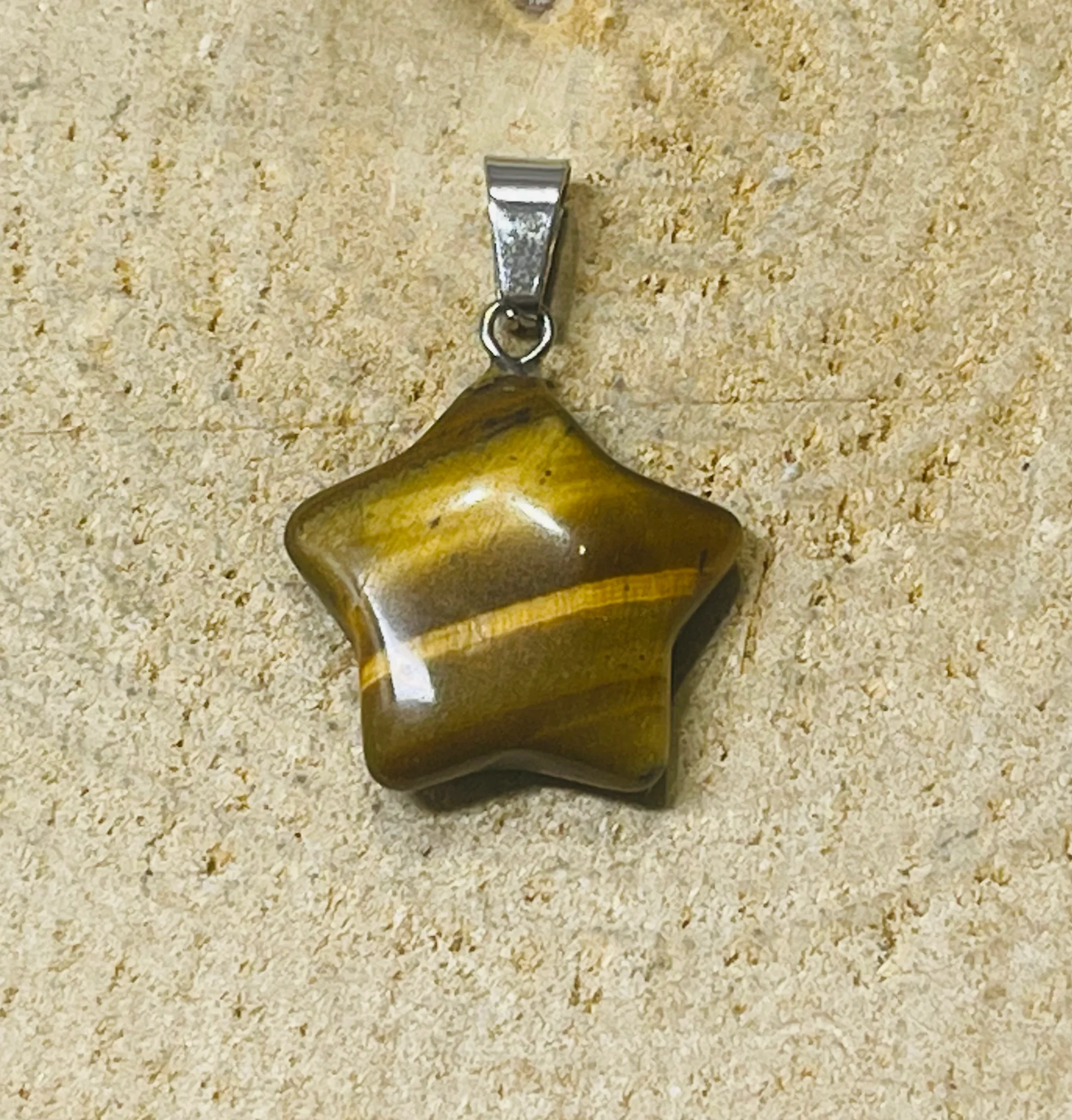 Pendentif Étoile en Oeil de tigre