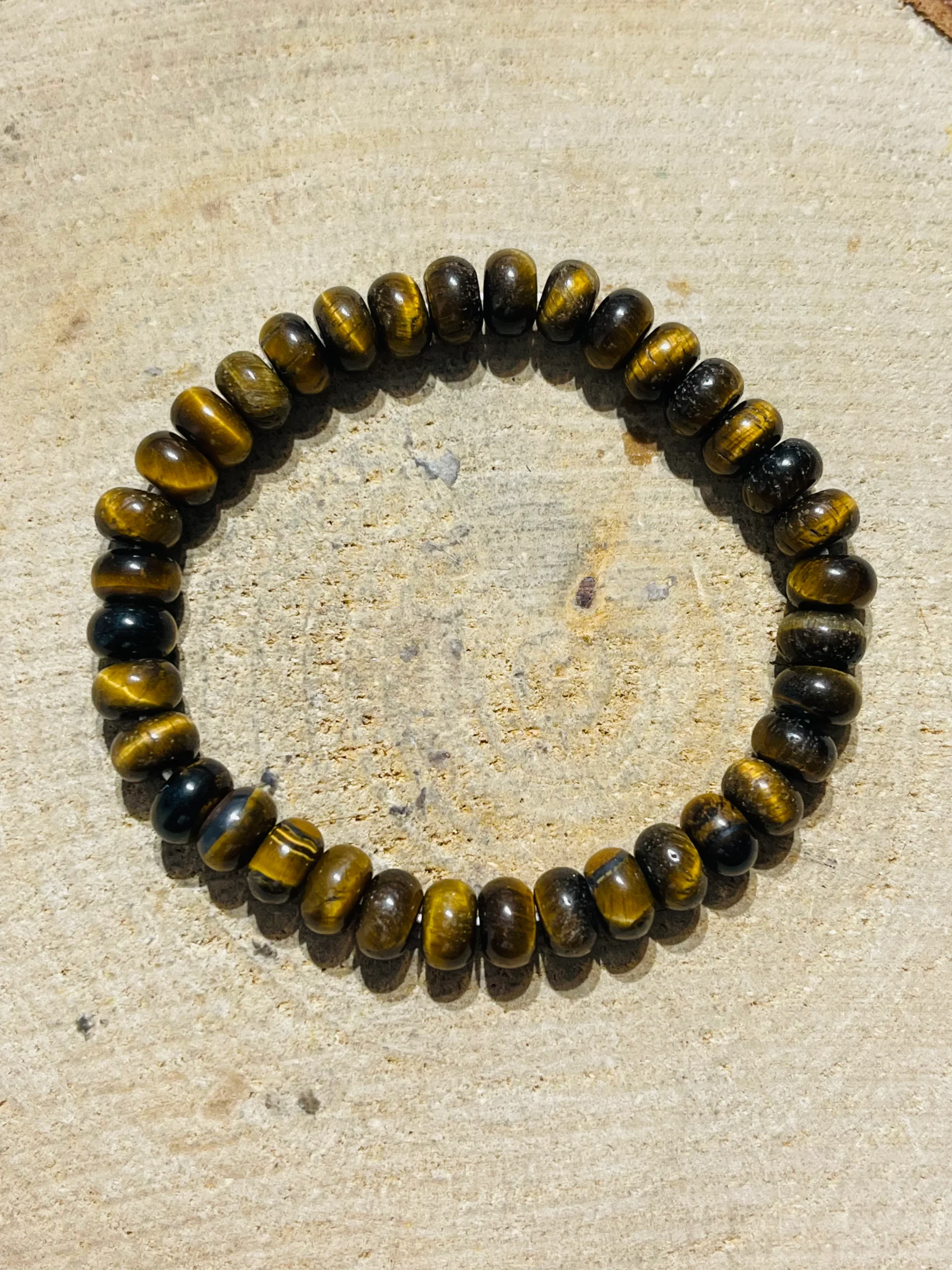 Lot de 5 Bracelets de perles en pierre naturelle en Oeil de tigre rondelle 8 mm (86)