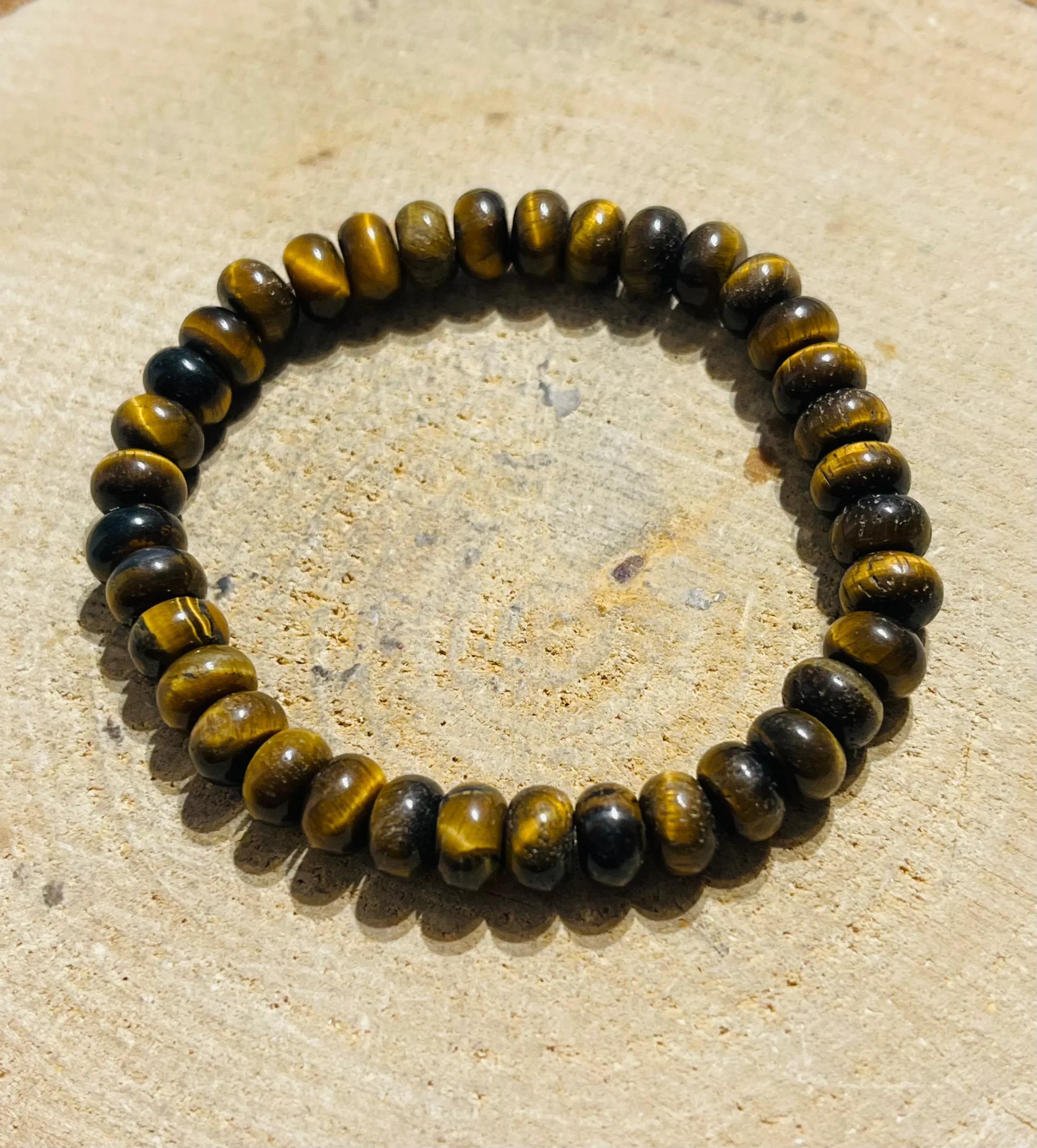 Lot de 5 Bracelets de perles en pierre naturelle en Oeil de tigre rondelle 8 mm (86) – Image 3