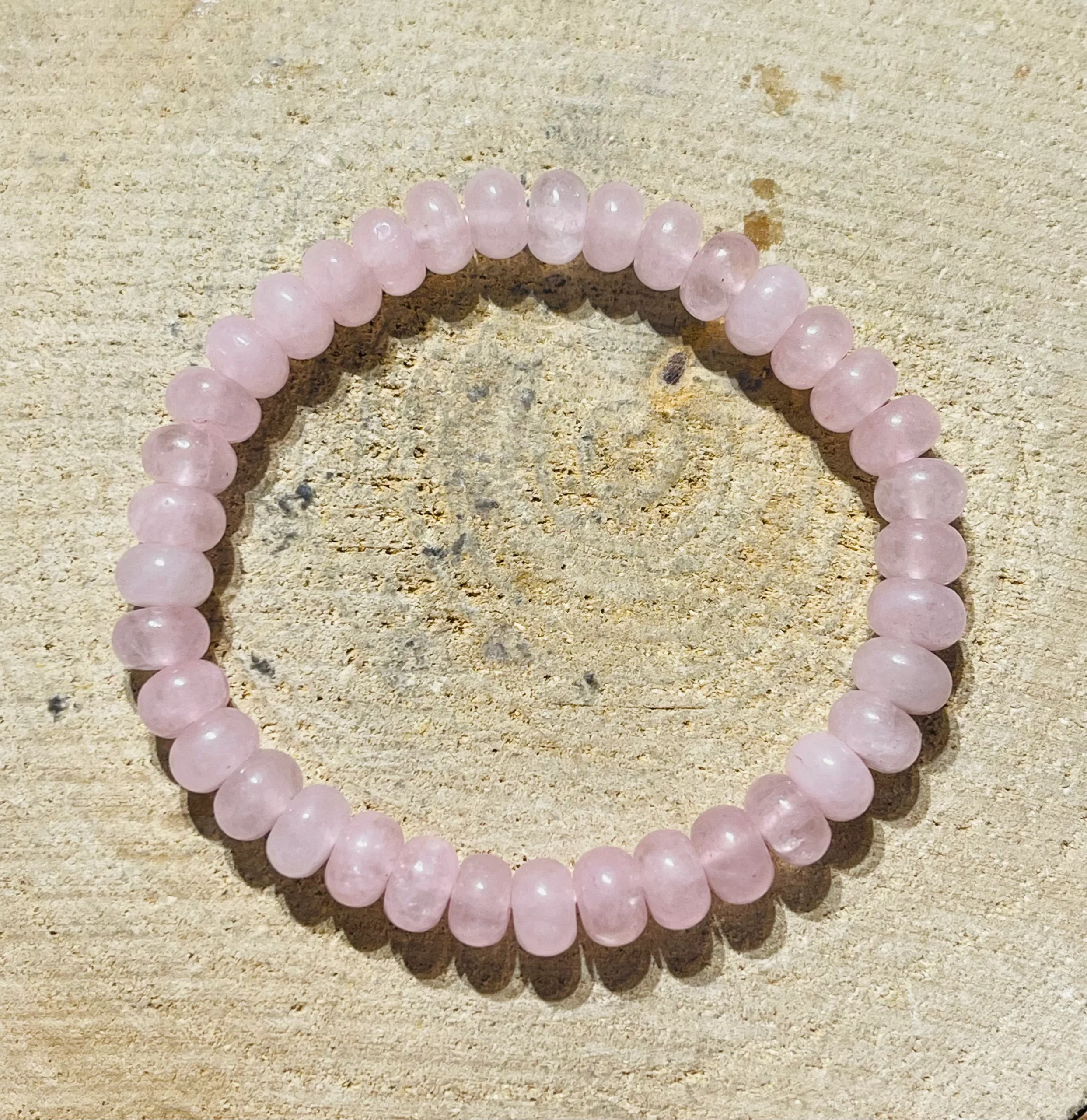 Lot de 5 Bracelets de perles en pierre naturelle en Quartz rose rondelle 8 mm (87) – Image 3