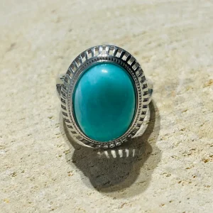 Bague sertie d'une Amazonite