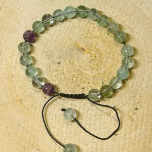 Lot de 5 Bracelets réglables en perles naturelles Fluorite (38)