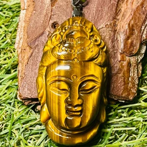 Pendentif en Oeil de tigre en forme de bouddha