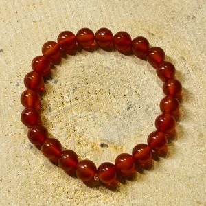 Lot de 5 Bracelets en perles naturelles en Cornaline 8 mm (49)