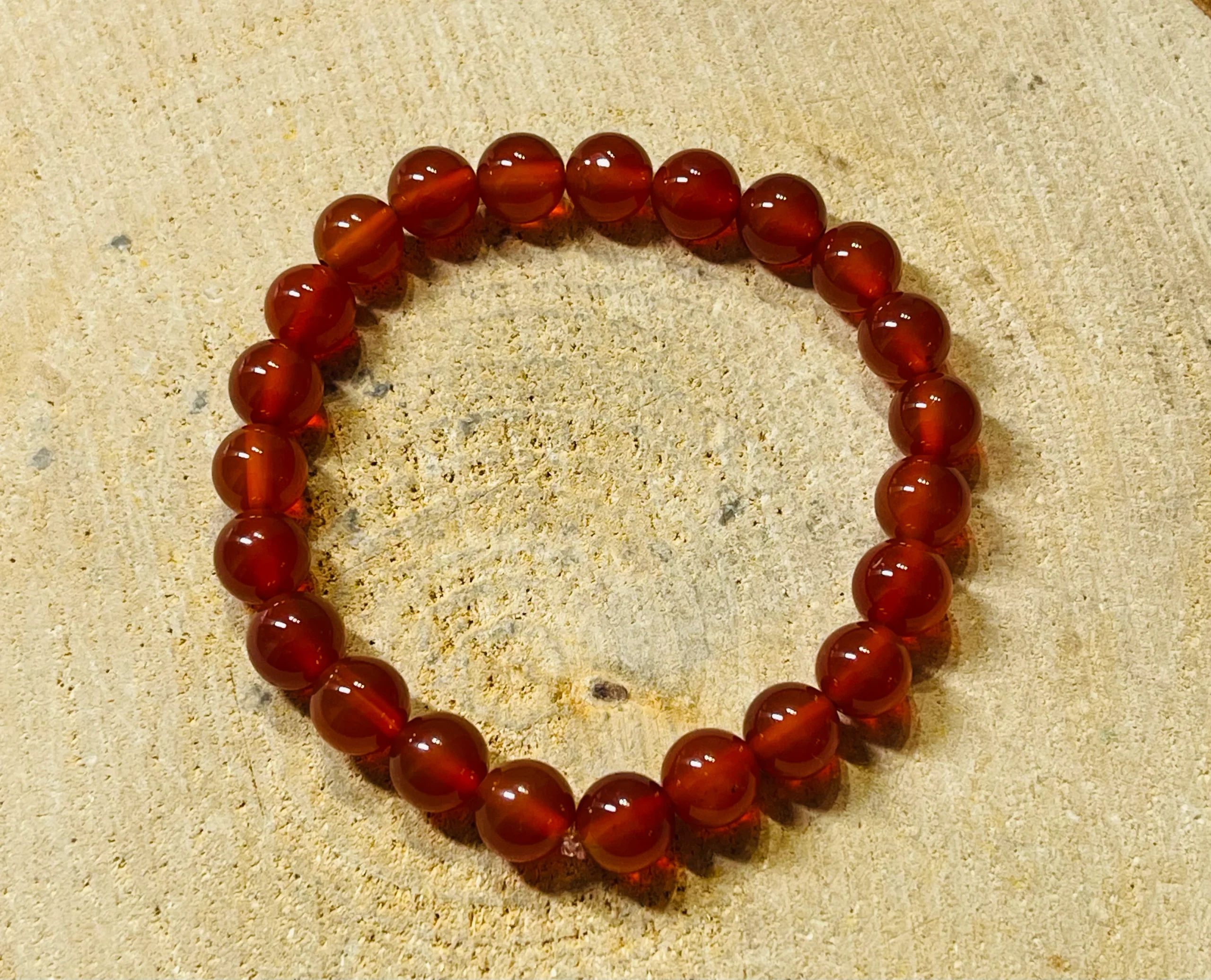 Lot de 5 Bracelets en perles naturelles en Cornaline 8 mm (49)