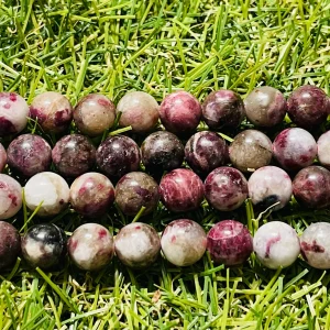 Perles naturelles en Tourmaline Fleur de prunier en 8 mm