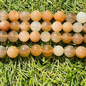 Perles naturelles en Pierre de Lune pêche de Tanzanie en 8 mm