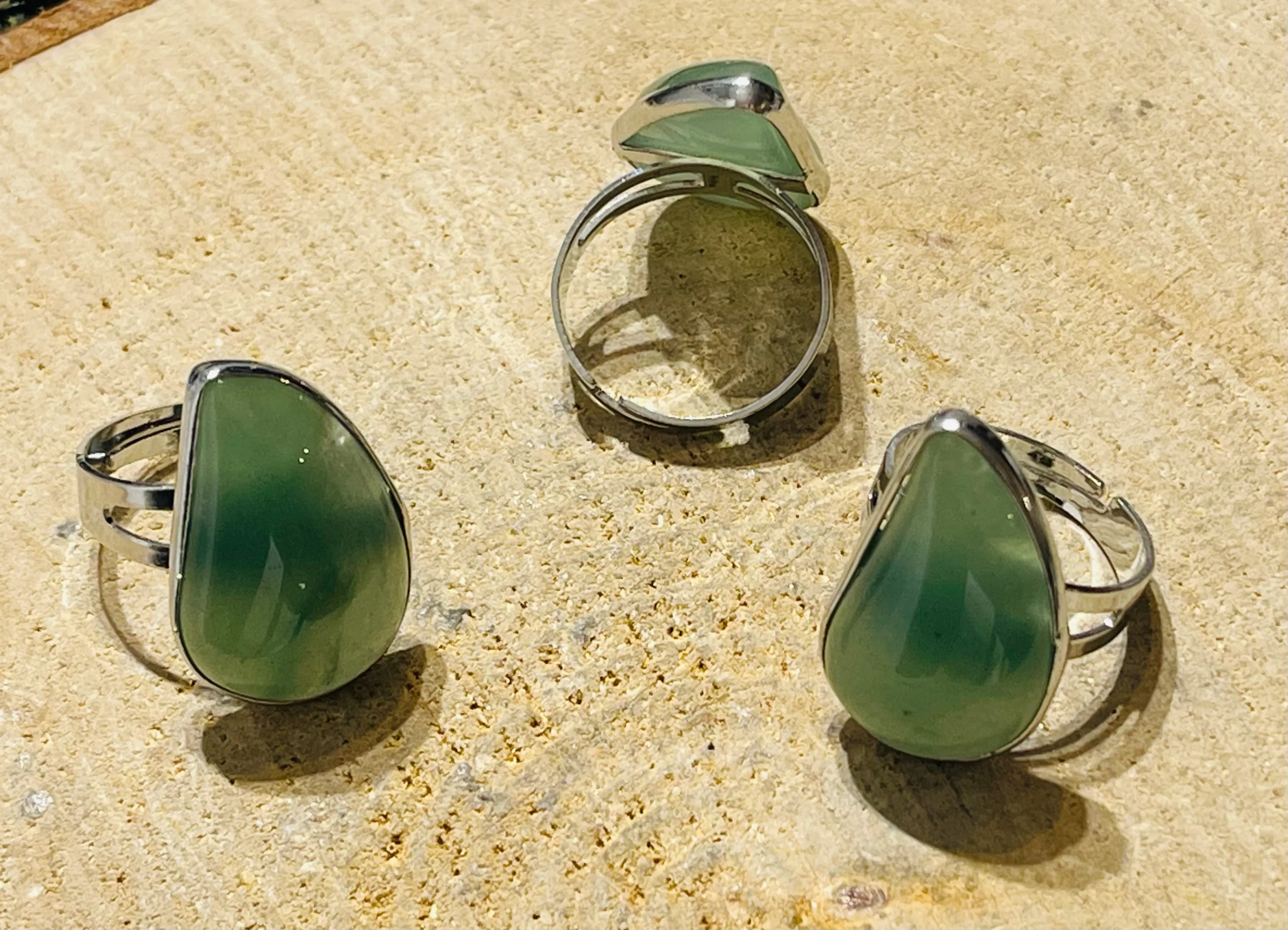 Bague sertie d’une Aventurine verte, taille réglable – Image 4