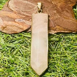 Pendentif en Quartz rose facetté