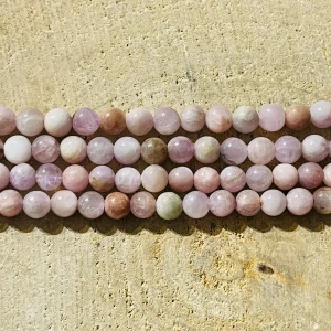 Perles en pierre naturelle en Kunzite en 6 mm