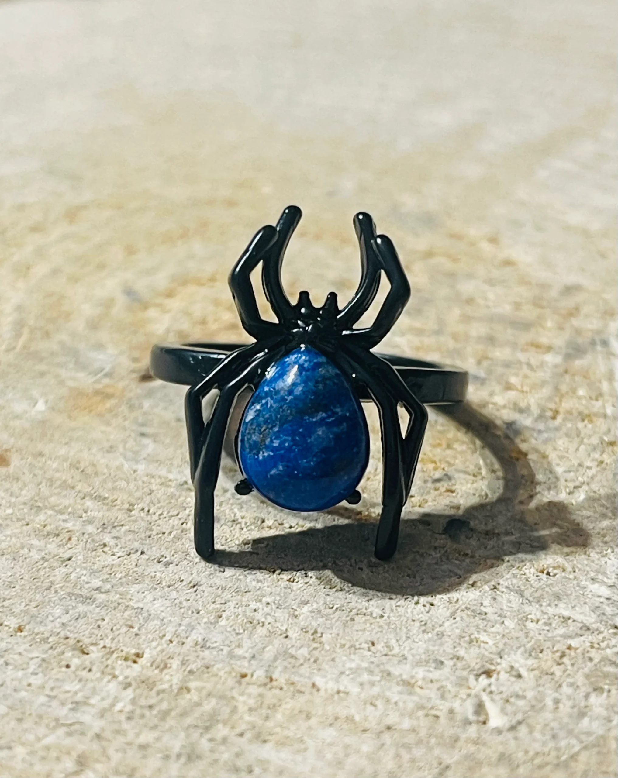 Bague Araignée en Lapis-lazuli , Taille 53-59 (réglable) – Image 3