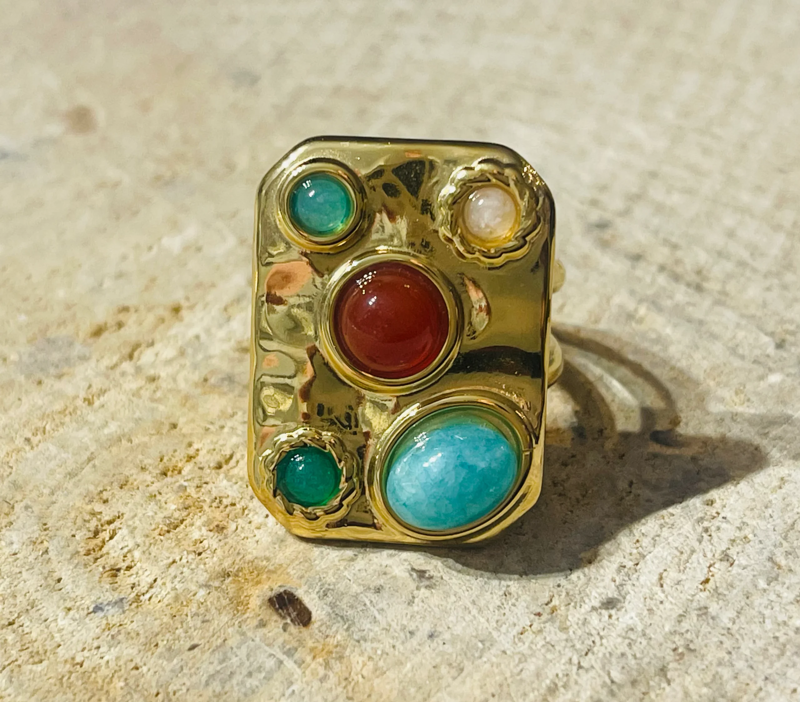 Bague multi pierres, taille réglable – Image 3