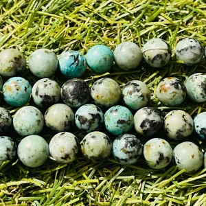 Perles naturelles en Turquoise Africaine claire en 8 mm