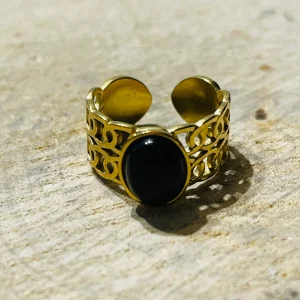Bague sertie d´un Onyx, taille réglable
