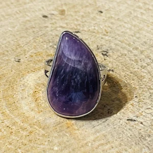 Bague sertie d’Amethyste, taille réglable