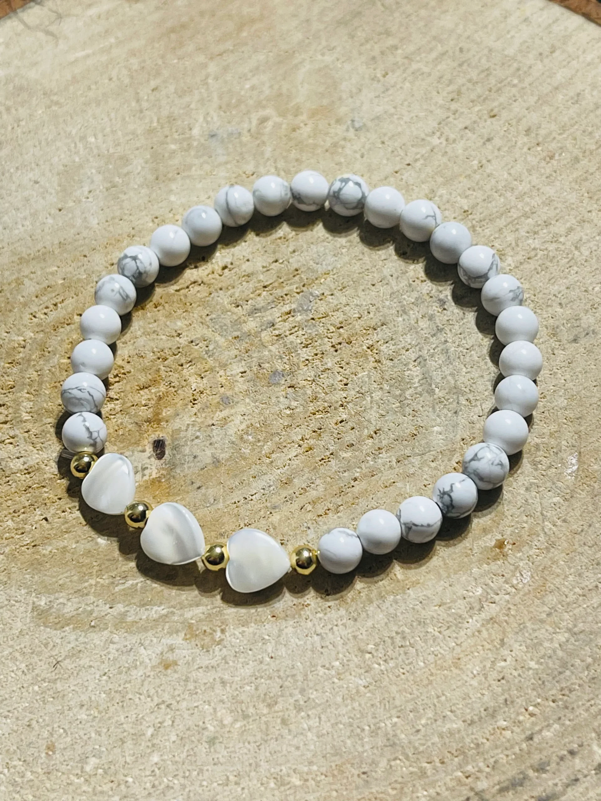 Lot de 5 Bracelets en pierre naturelle Howlite et Nacre (90) – Image 3